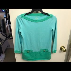 Kate Spade Mazie Top in blue and green